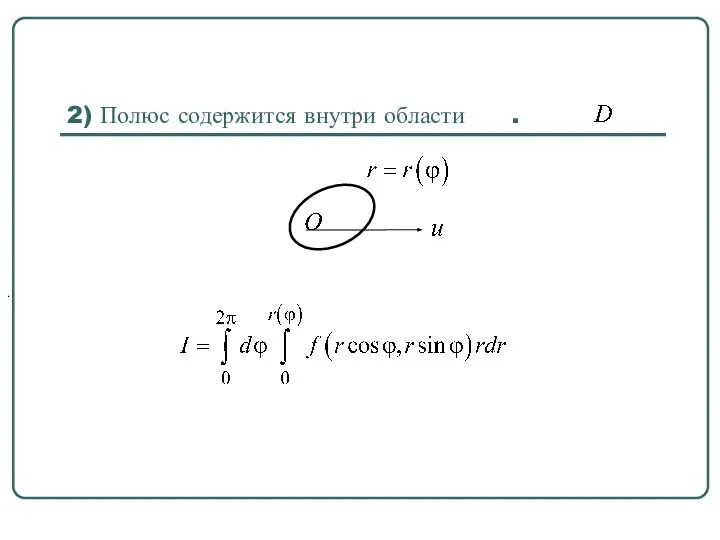 2) Полюс содержится внутри области . .