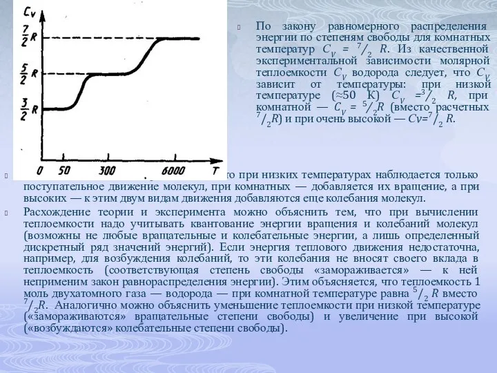 По закону равномерного распределения энергии по степеням свободы для комнатных температур