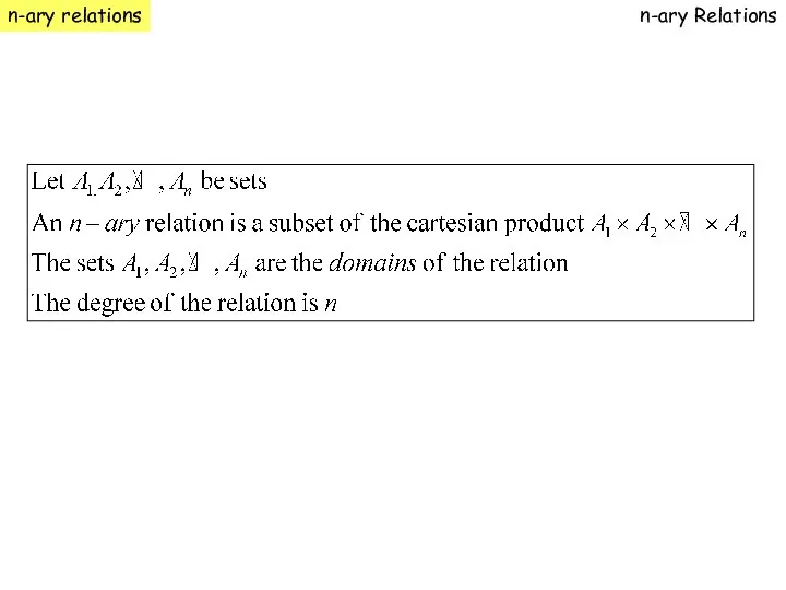 n-ary relations n-ary Relations