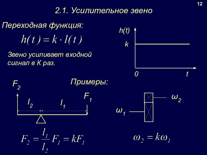 12 2.1. Усилительное звено Примеры: