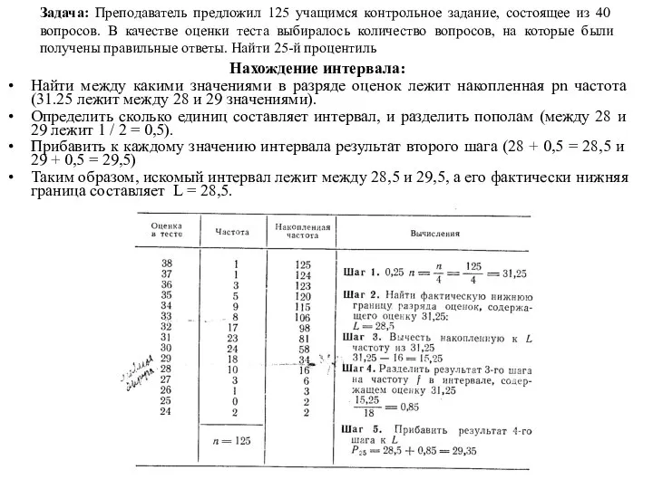 Задача: Преподаватель предложил 125 учащимся контрольное задание, состоящее из 40 вопросов.