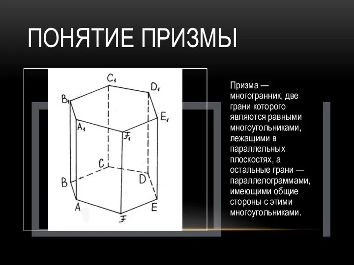 ПОНЯТИЕ ПРИЗМЫ