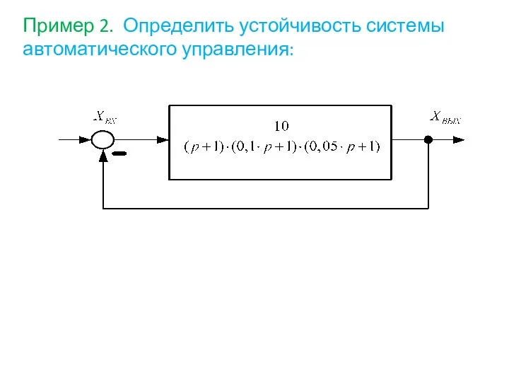 Пример 2. Определить устойчивость системы автоматического управления: