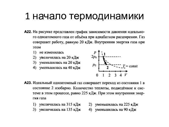 1 начало термодинамики