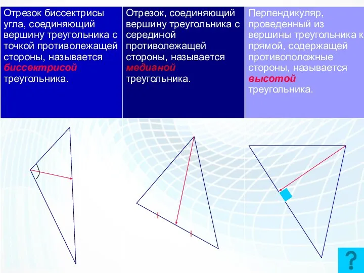 Три отрезка треугольника.