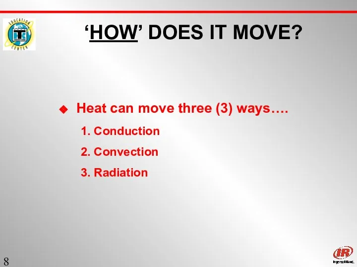 Sect. 1 ‘HOW’ DOES IT MOVE? Heat can move three (3)