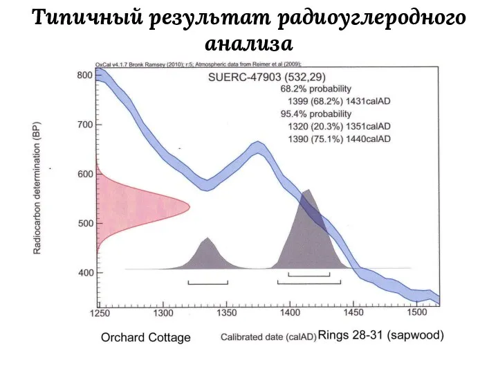 Типичный результат радиоуглеродного анализа