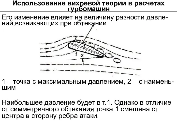 Использование вихревой теории в расчетах турбомашин Его изменение влияет на величину