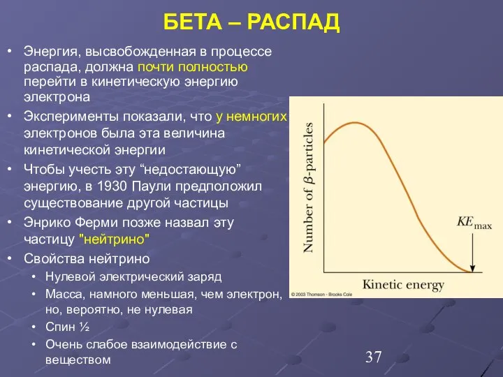 Энергия, высвобожденная в процессе распада, должна почти полностью перейти в кинетическую