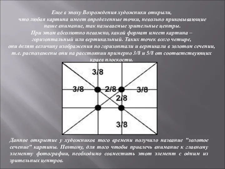 Еще в эпоху Возрождения художники открыли, что любая картина имеет определенные