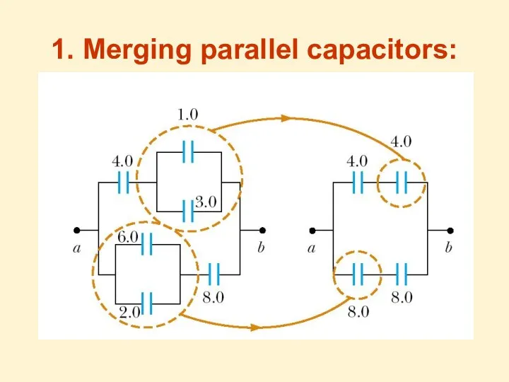 1. Merging parallel capacitors: