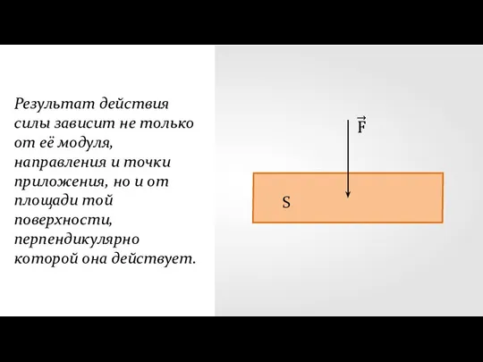 Результат действия силы зависит не только от её модуля, направления и