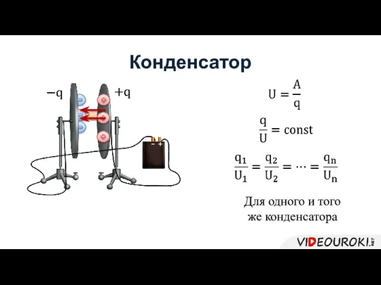 Конденсатор Для одного и того же конденсатора