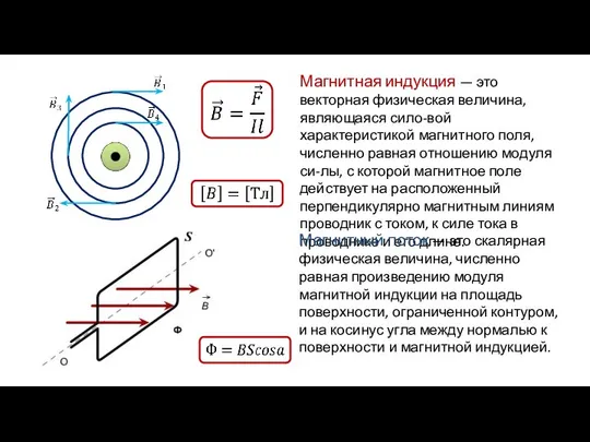 Магнитная индукция — это векторная физическая величина, являющаяся сило-вой характеристикой магнитного