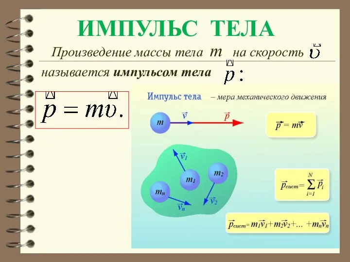 ИМПУЛЬС ТЕЛА Произведение массы тела m на скорость называется импульсом тела