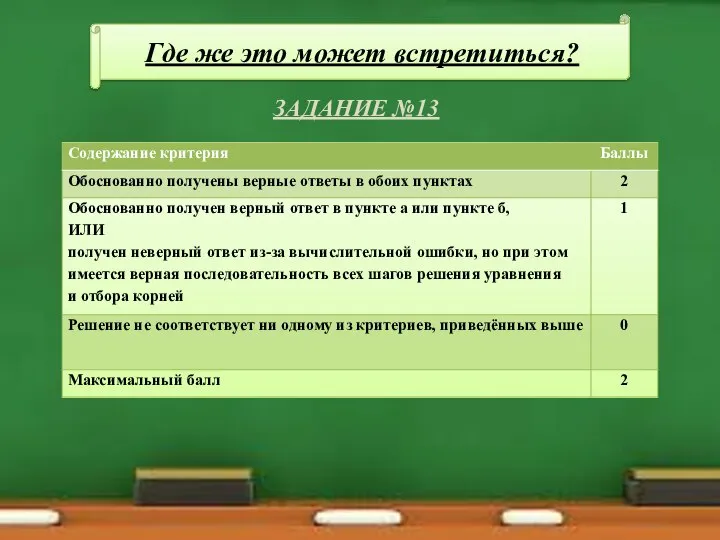 Где же это может встретиться? ЗАДАНИЕ №13