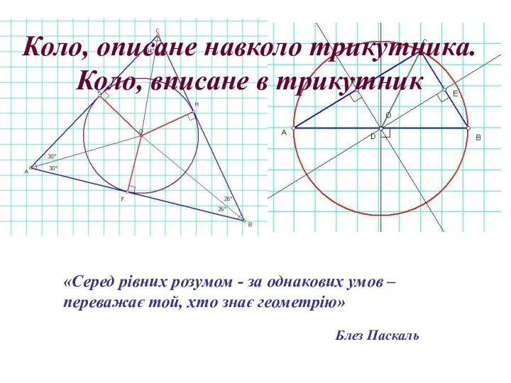 Коло, описане навколо трикутника. Коло, вписане в трикутник