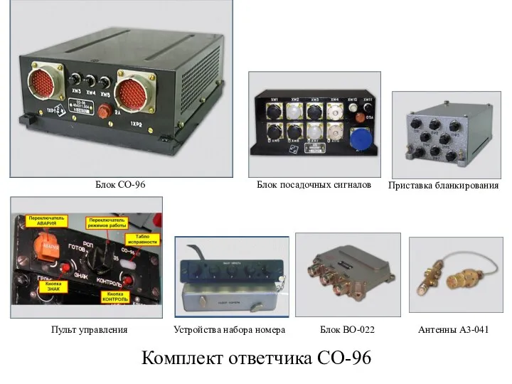 Комплект ответчика СО-96 Антенны А3-041 Блок ВО-022 Приставка бланкирования Блок посадочных