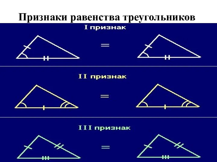 Признаки равенства треугольников