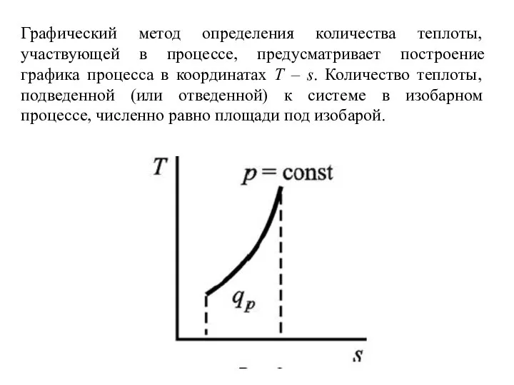 Графический метод определения количества теплоты, участвующей в процессе, предусматривает построение графика