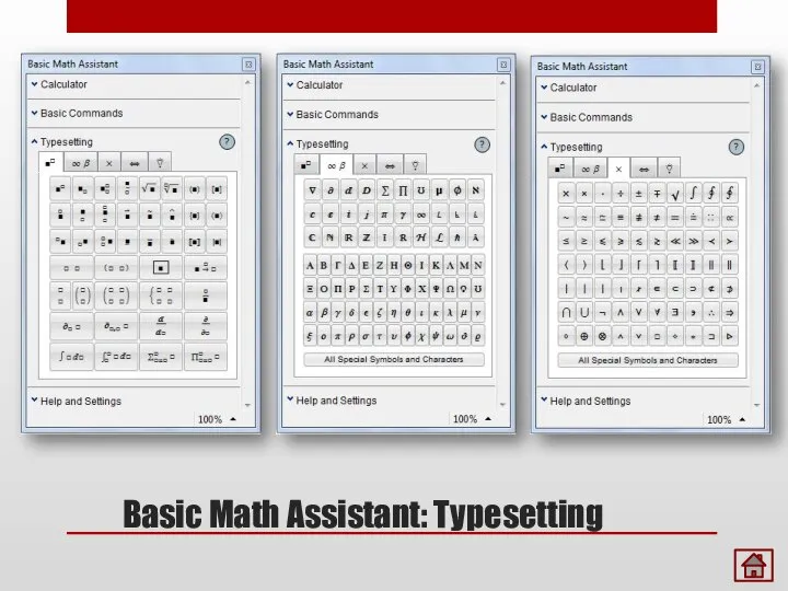 Basic Math Assistant: Typesetting