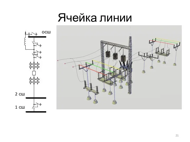 Ячейка линии 2 сш 1 сш осш