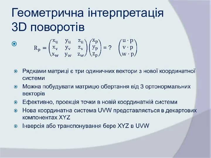 Геометрична інтерпретація 3D поворотів