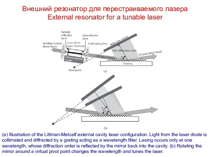 Внешний резонатор для перестраиваемого лазера External resonator for a tunable laser