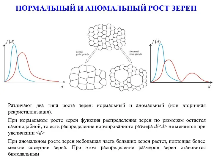 НОРМАЛЬНЫЙ И АНОМАЛЬНЫЙ РОСТ ЗЕРЕН Различают два типа роста зерен: нормальный