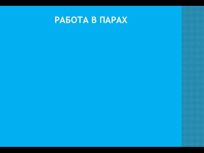 РАБОТА В ПАРАХ