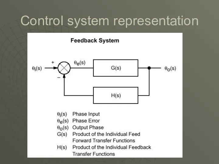 Control system representation