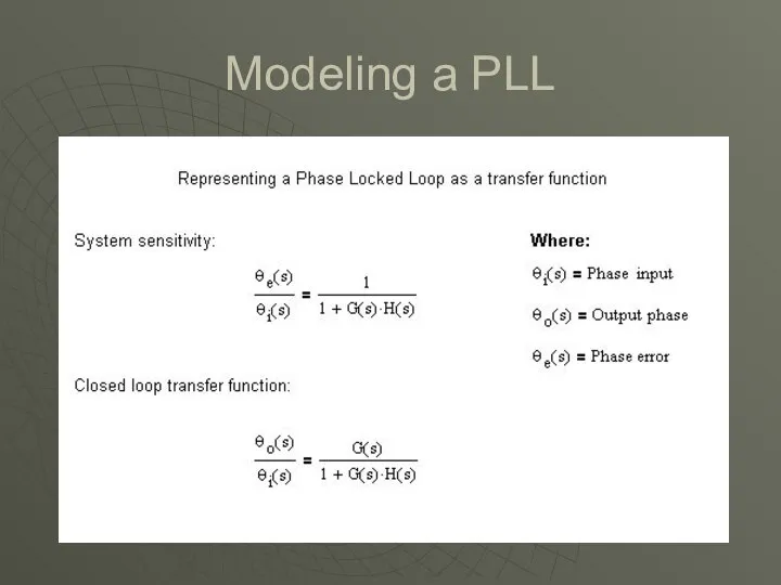 Modeling a PLL