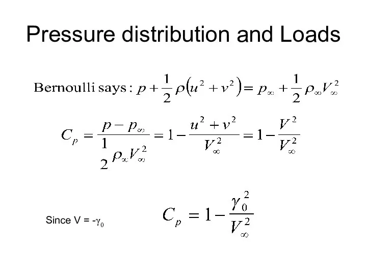 Pressure distribution and Loads Since V = -γ0