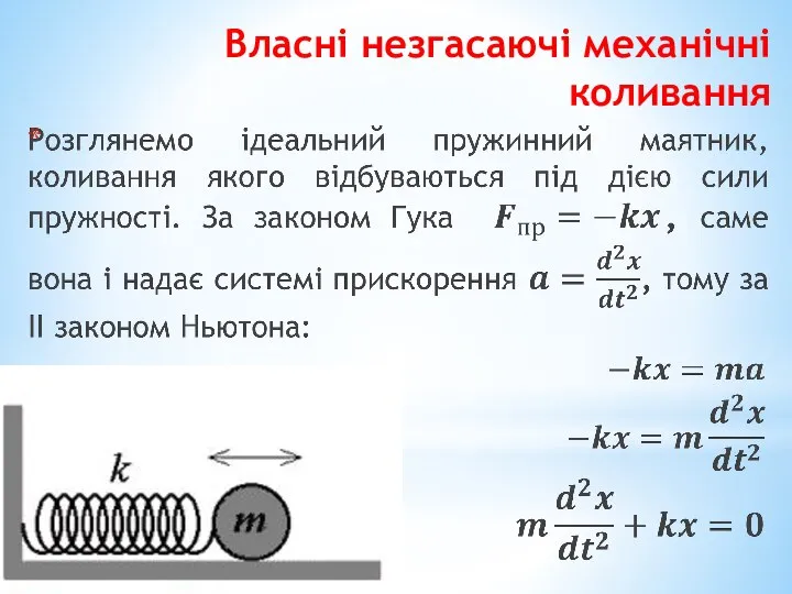 Власні незгасаючі механічні коливання