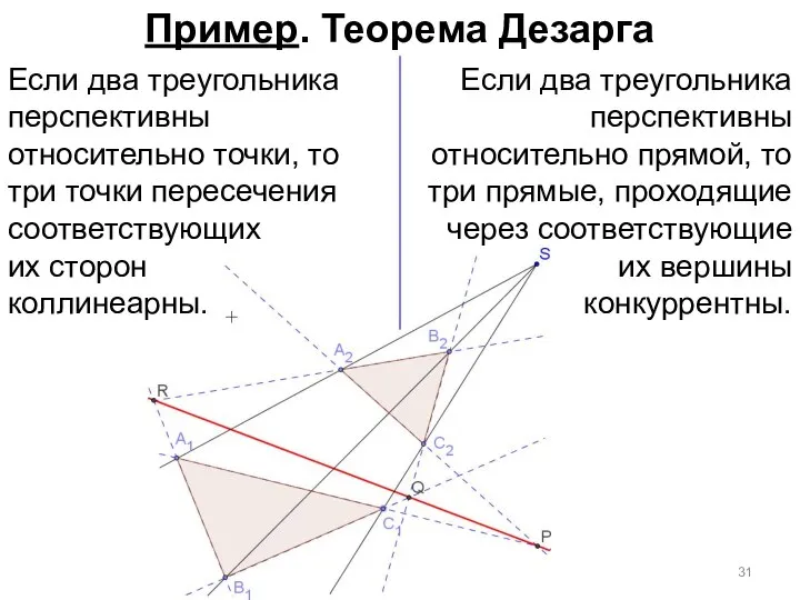 Пример. Теорема Дезарга