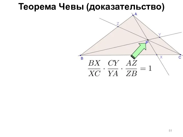 Теорема Чевы (доказательство) P