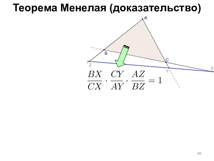 Теорема Менелая (доказательство)