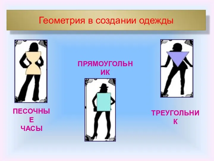 Геометрия в создании одежды ПЕСОЧНЫЕ ЧАСЫ ПРЯМОУГОЛЬНИК ТРЕУГОЛЬНИК