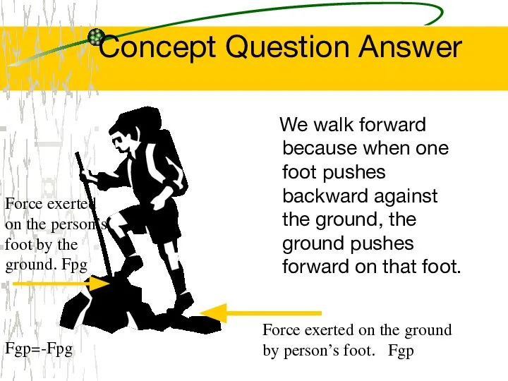 Concept Question Answer We walk forward because when one foot pushes