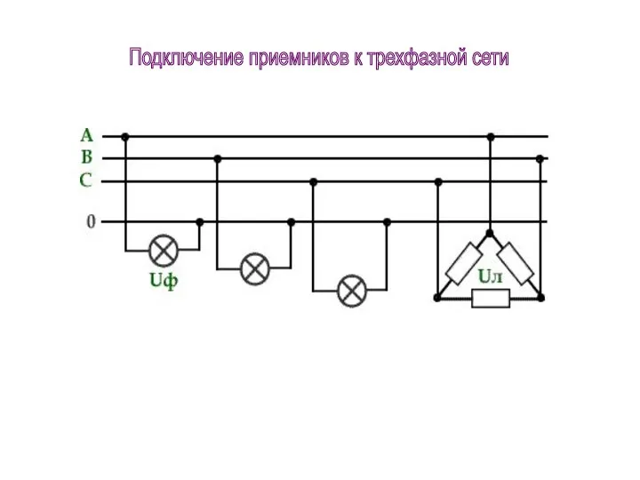 Подключение приемников к трехфазной сети