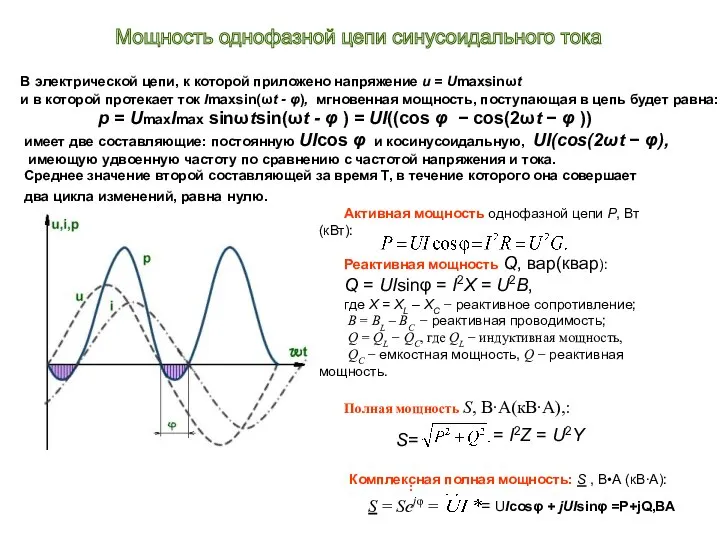 В электрической цепи, к которой приложено напряжение u = Umaxsinωt и