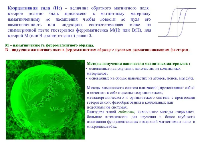 Коэрцитивная сила (Hc) – величина обратного магнитного поля, которое должно быть