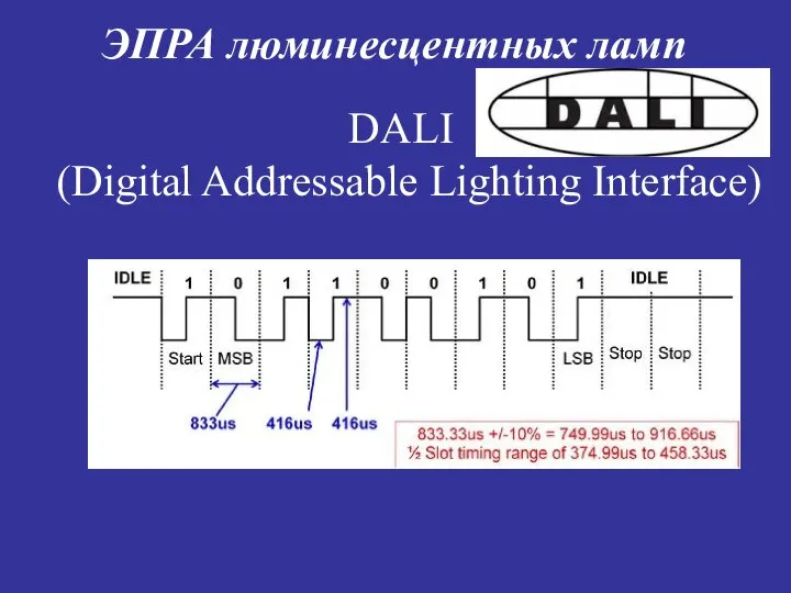 ЭПРА люминесцентных ламп DALI (Digital Addressable Lighting Interface)