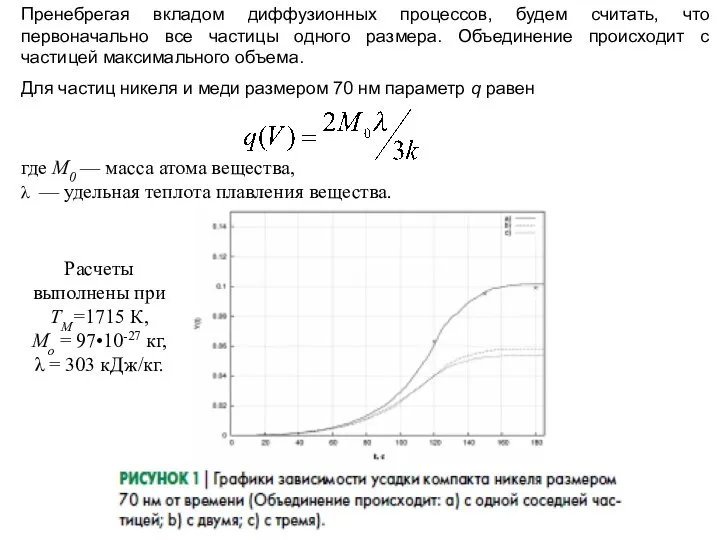 где M0 — масса атома вещества, λ — удельная теплота плавления