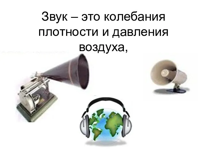 Звук – это колебания плотности и давления воздуха,