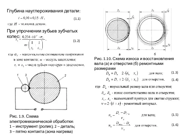 Рис. 1.9. Схема электромеханической обработки: 1 – инструмент (ролик); 2 –