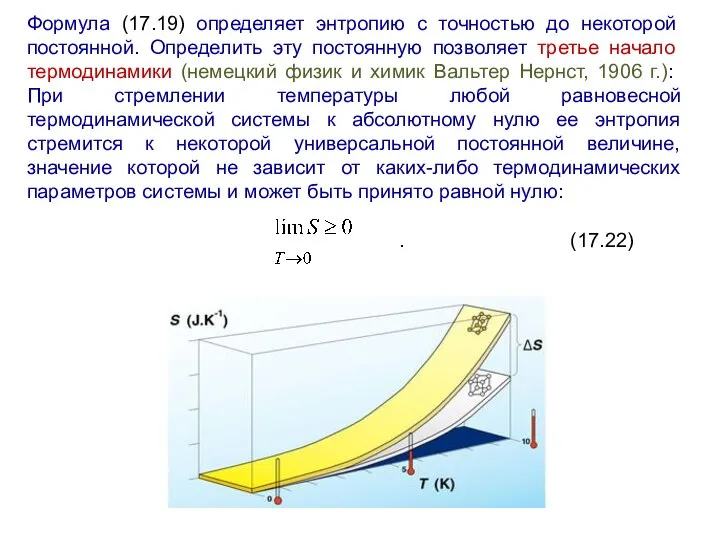 Формула (17.19) определяет энтропию с точностью до некоторой постоянной. Определить эту