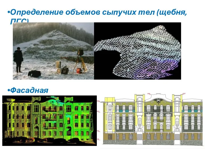 Определение объемов сыпучих тел (щебня, ПГС) Фасадная съемка