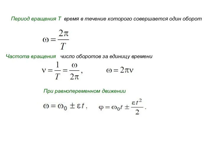 Период вращения Т время в течение которого совершается один оборот Частота