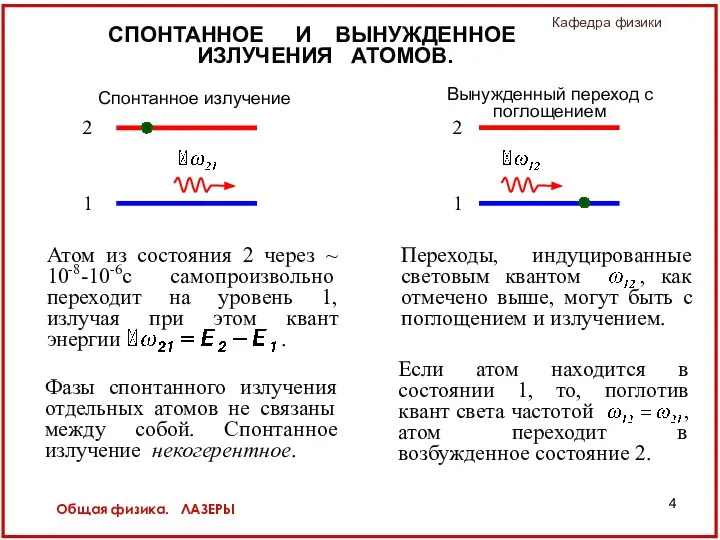 Общая физика. ЛАЗЕРЫ